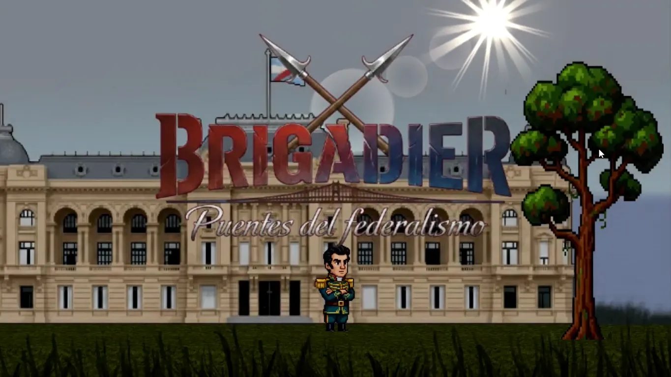 Pantalla de título de Brigadier - Puentes del Federalismo, el videojuego argentino sobre Estanislao López