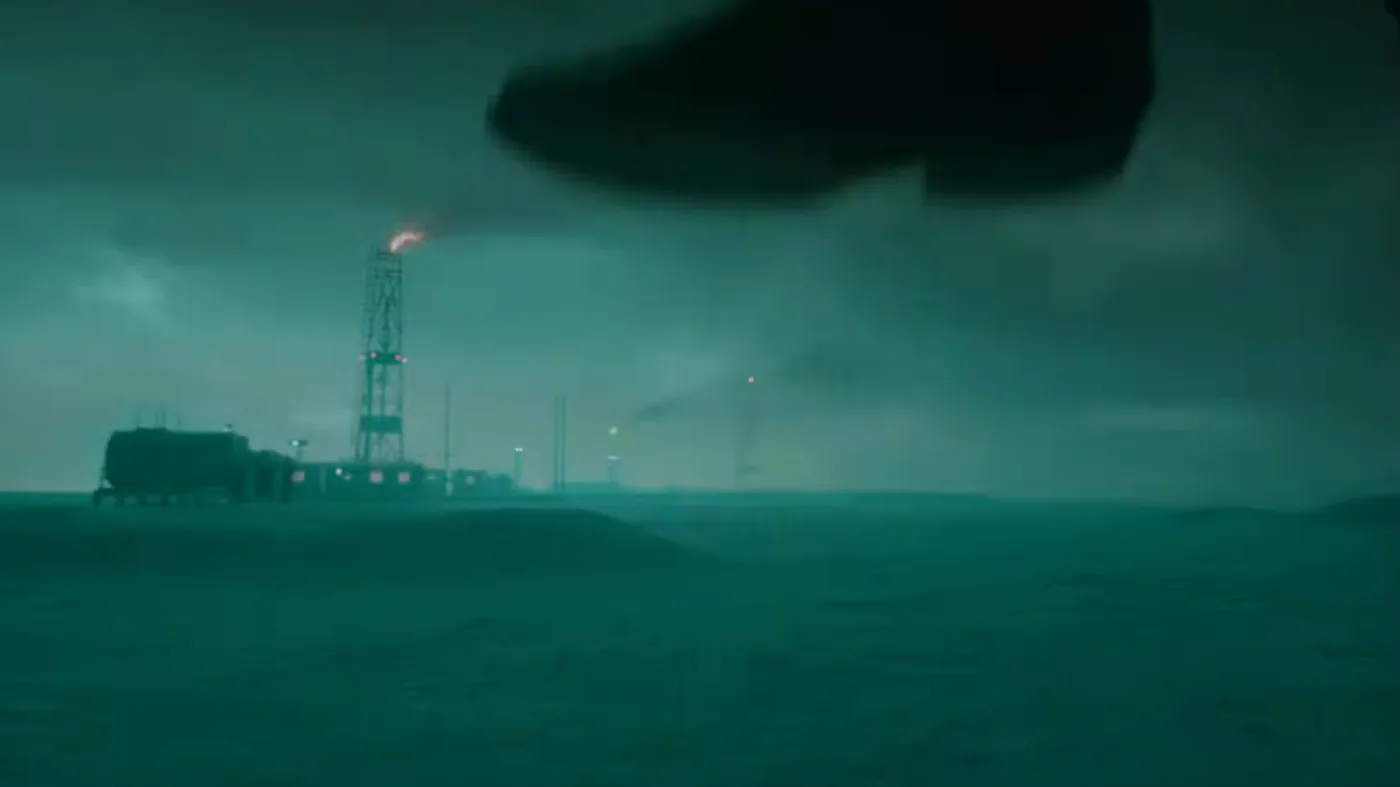 Una plataforma petrolera en medio del mar en el tráiler final de Digger