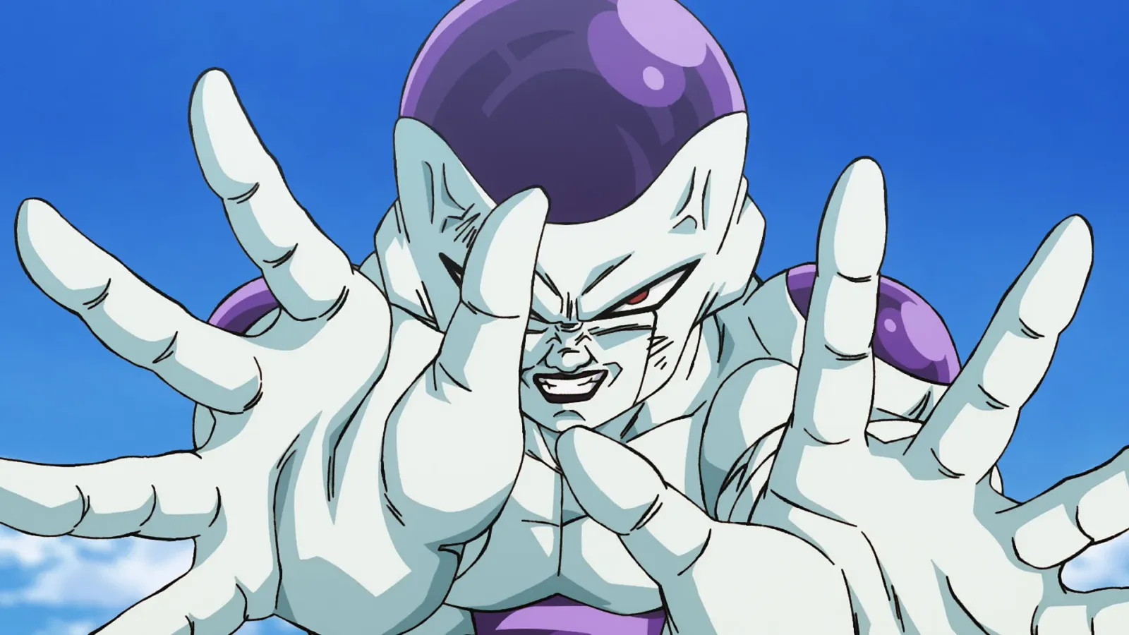 Freezer en su forma final extendiendo las manos, uno de los villanos que vuelve en el remake de Dragon Ball Super