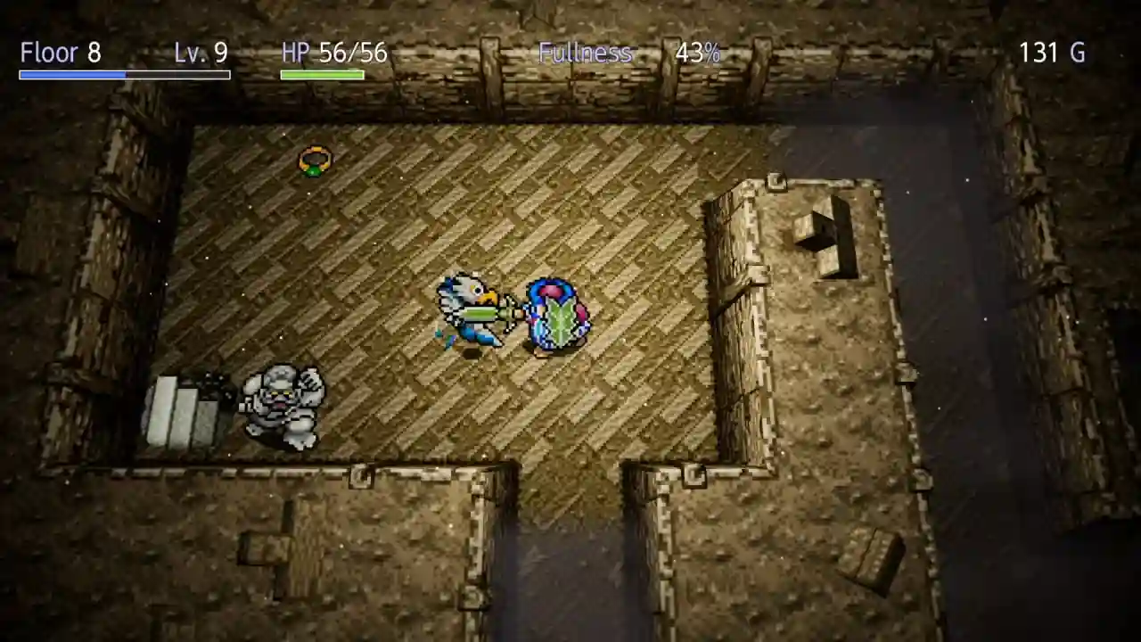 Torneko explora el piso 8 de una mazmorra en Torneko's Mystery Dungeon -Classic HD-