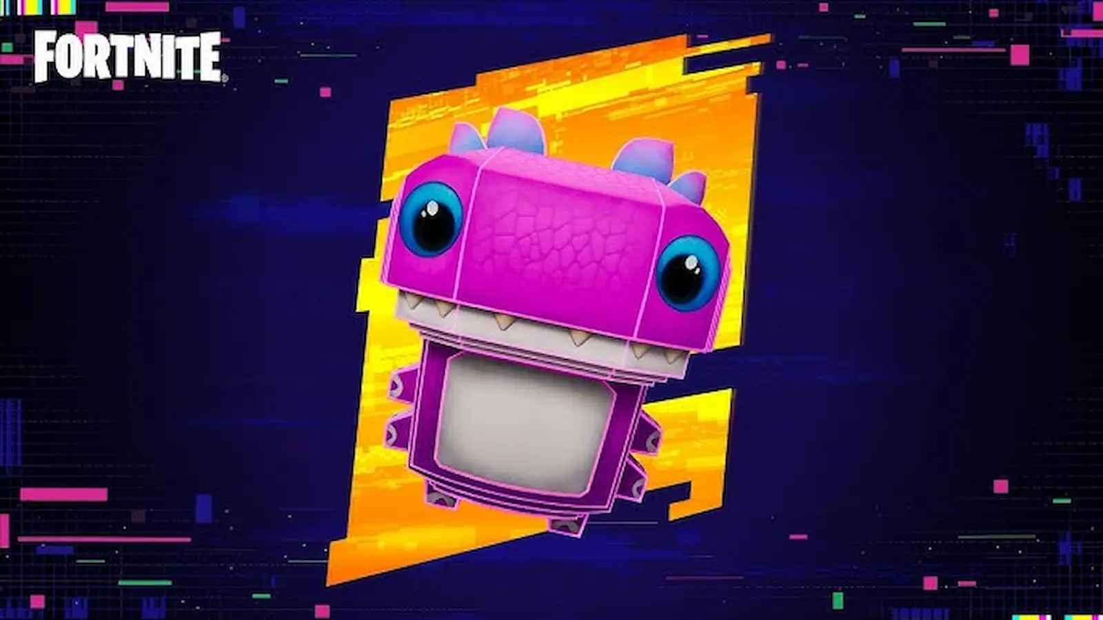 Arte oficial de la Klombo Sprite de Fortnite Override sobre fondo naranja