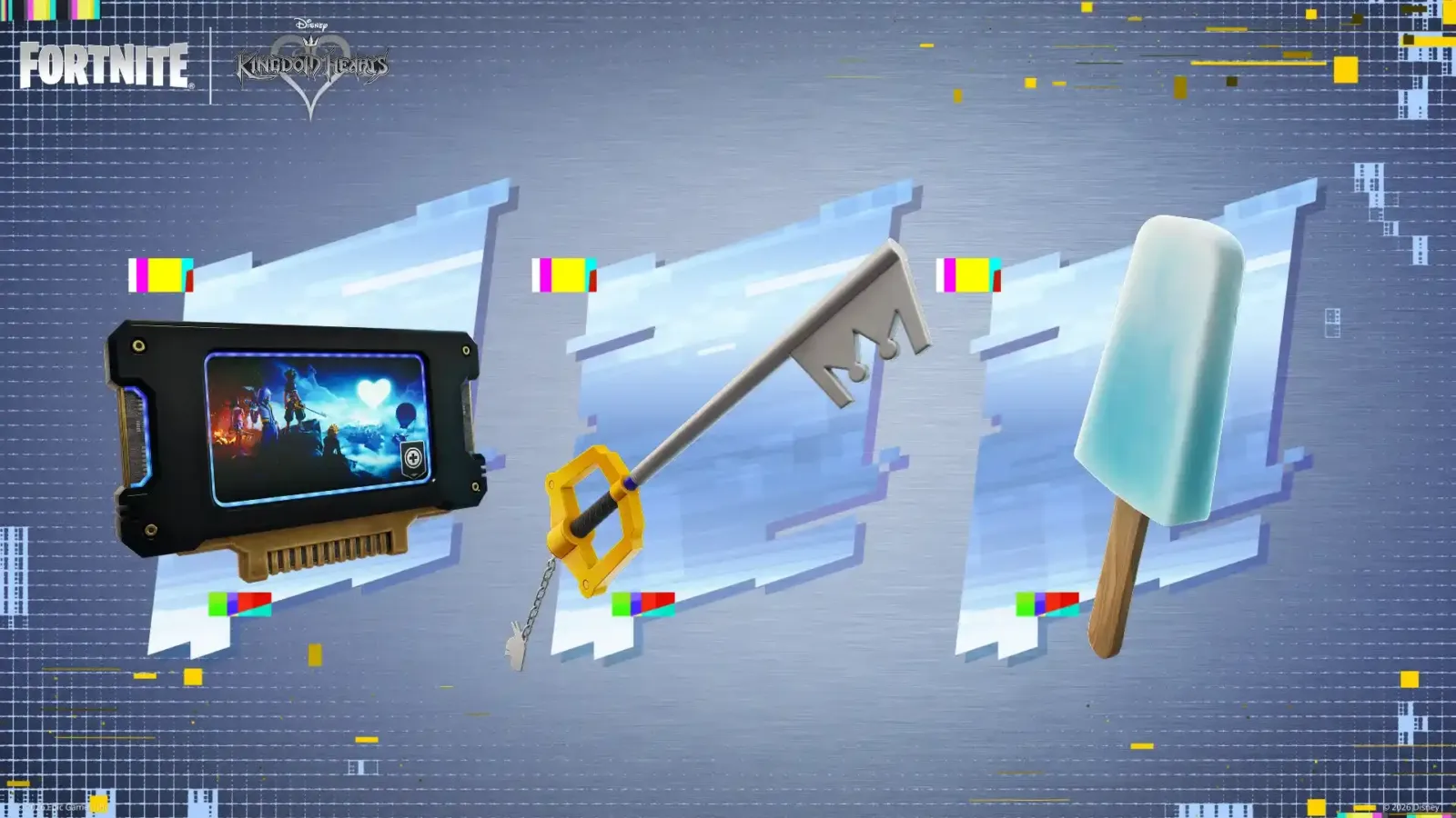 Objetos de Kingdom Hearts en Fortnite, entre ellos la Llave Espada y el helado de sal marina
