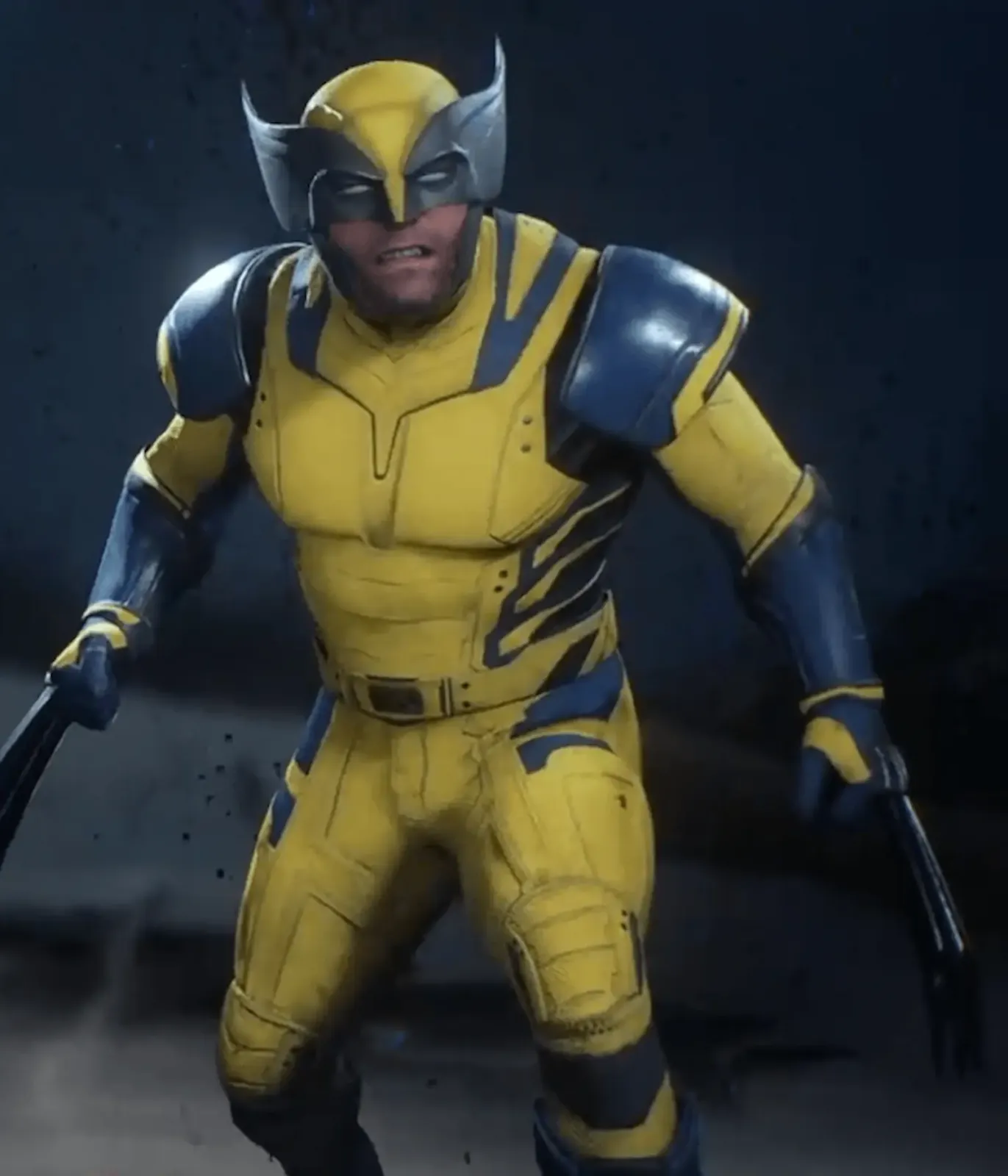 Wolverine con un traje amarillo y azul, de los que se fabrican en Way Down Low