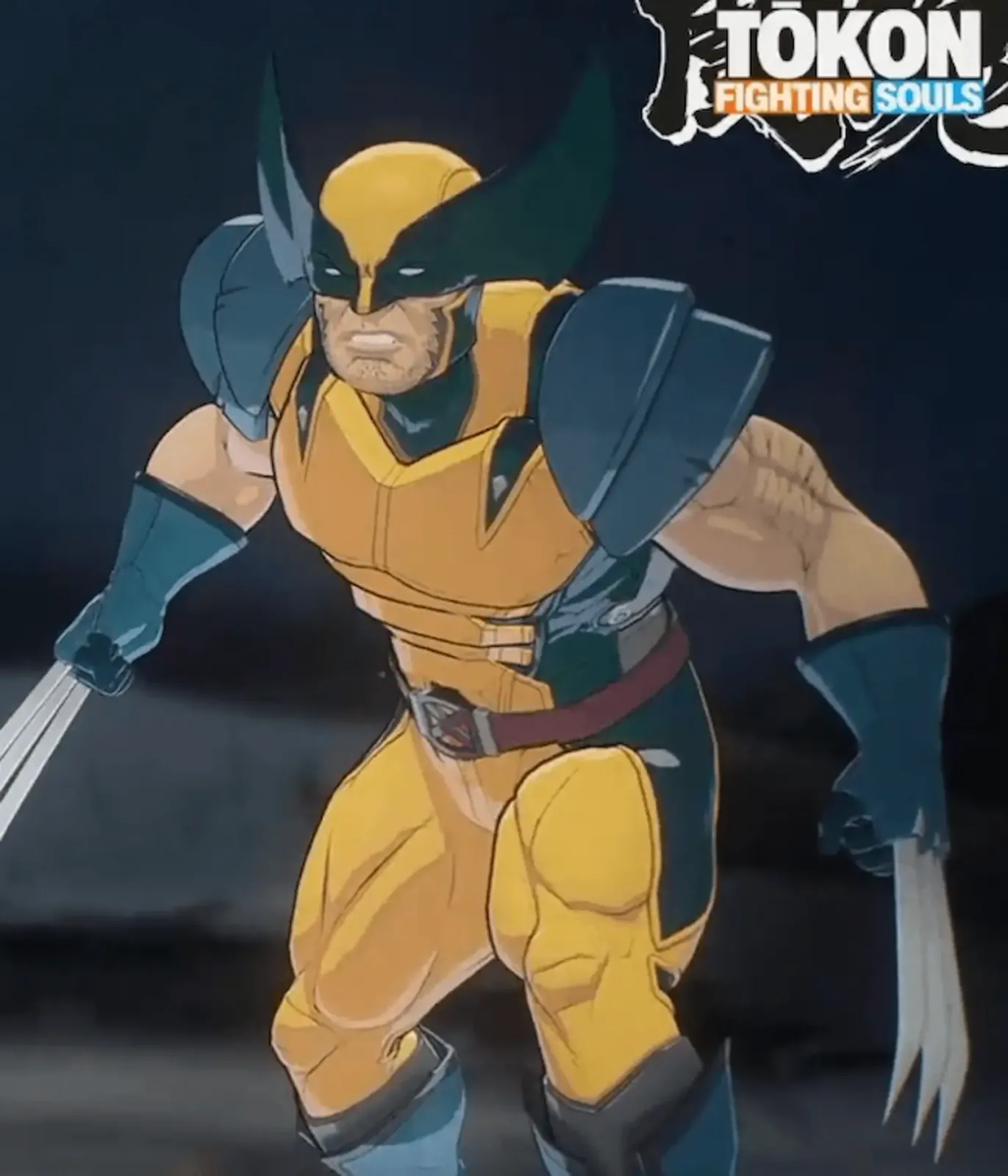 Wolverine con el estilo animado del traje Marvel Tokon: Fighting Souls