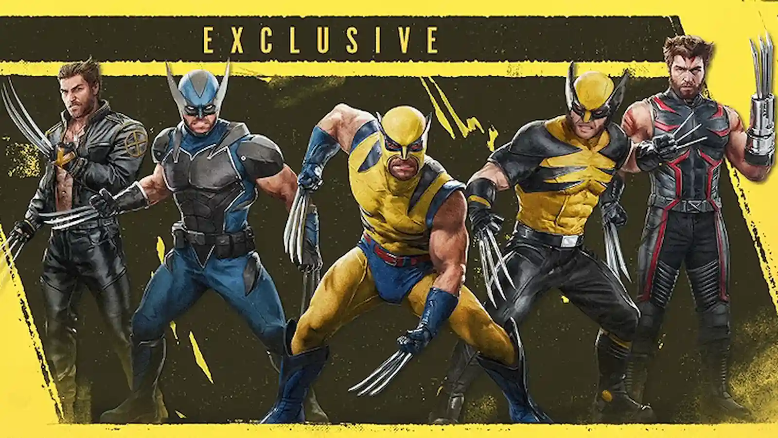 Arte de los cinco trajes exclusivos de la edición Digital Deluxe de Marvel's Wolverine