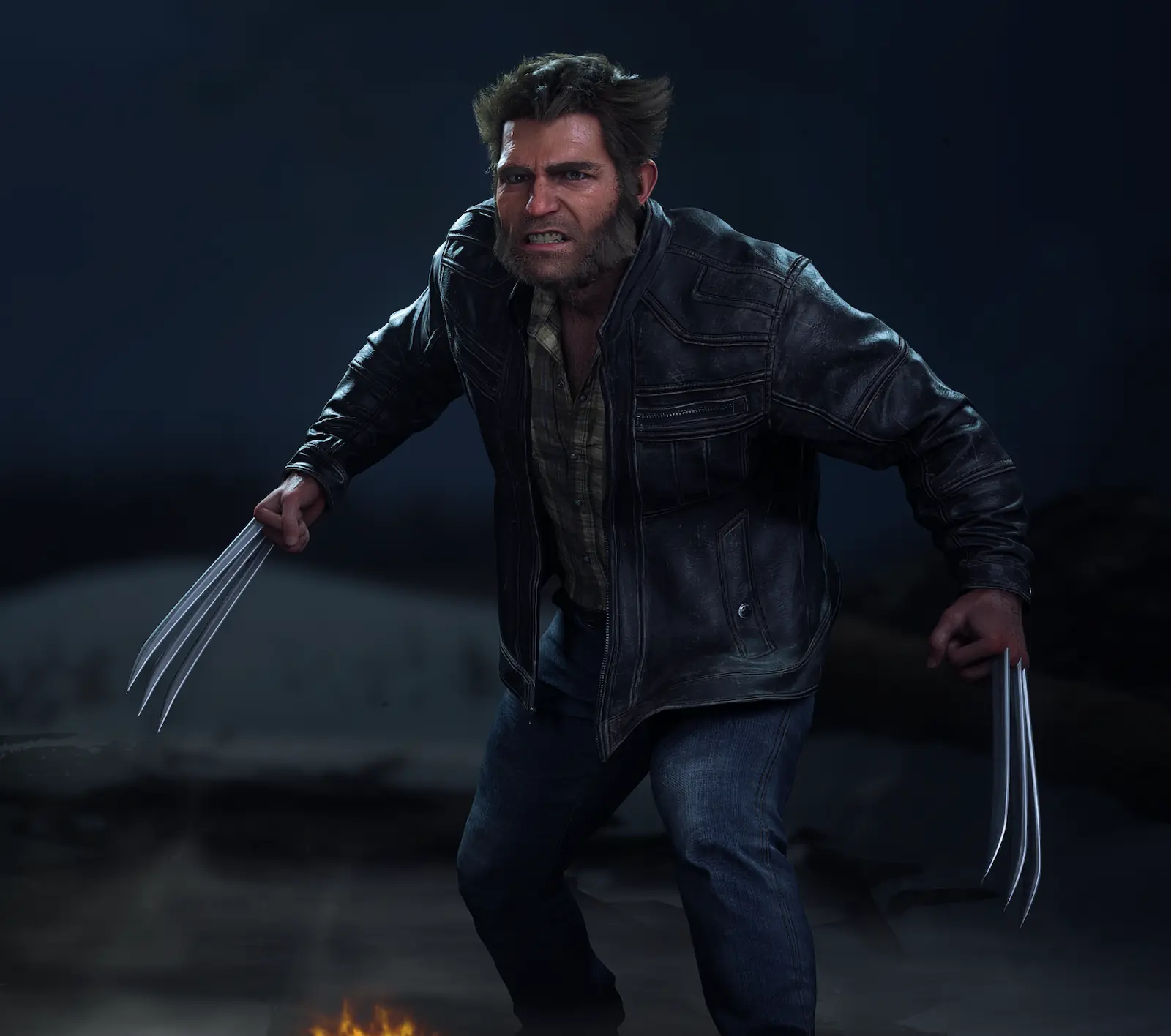 Logan con el traje Leather Jacket, de campera de cuero negra