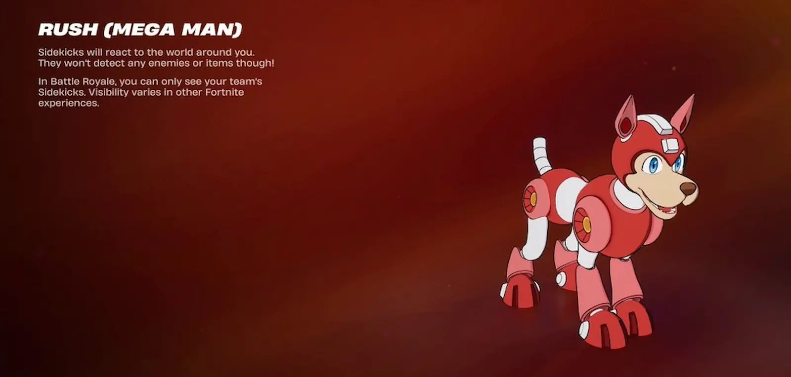 Rush, el perro robot de Mega Man, como compañero en Fortnite