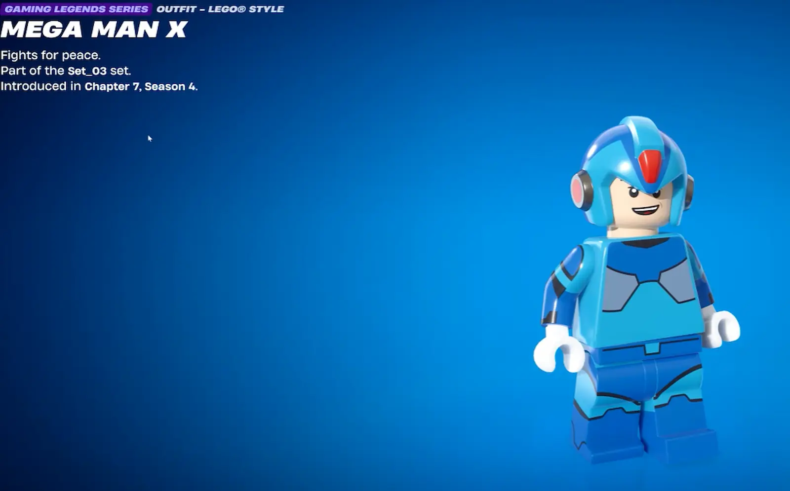 Estilo LEGO del atuendo de Mega Man X en Fortnite