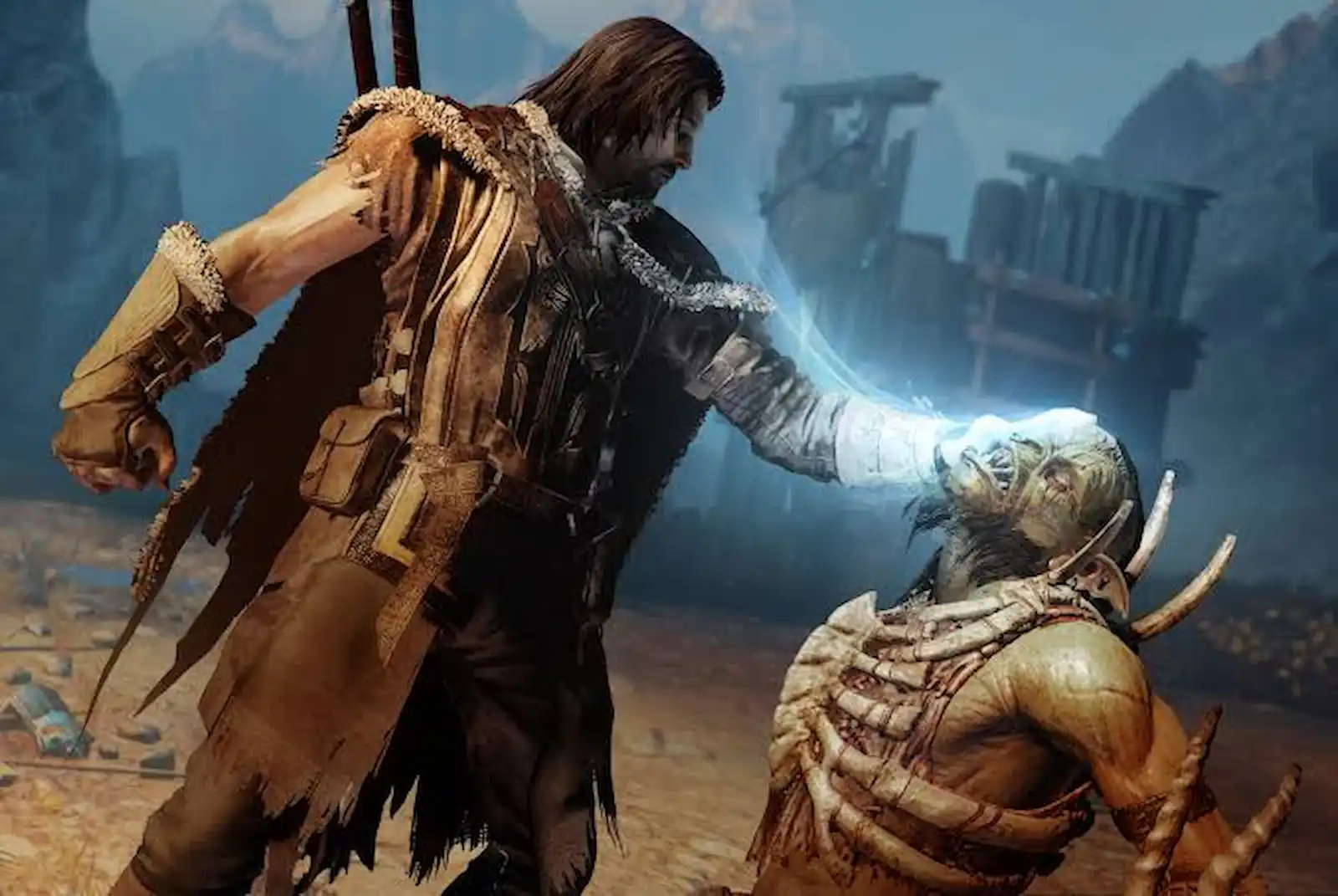 Talion domina a un orco con el poder del espectro, una de las mecánicas centrales de la saga Shadow