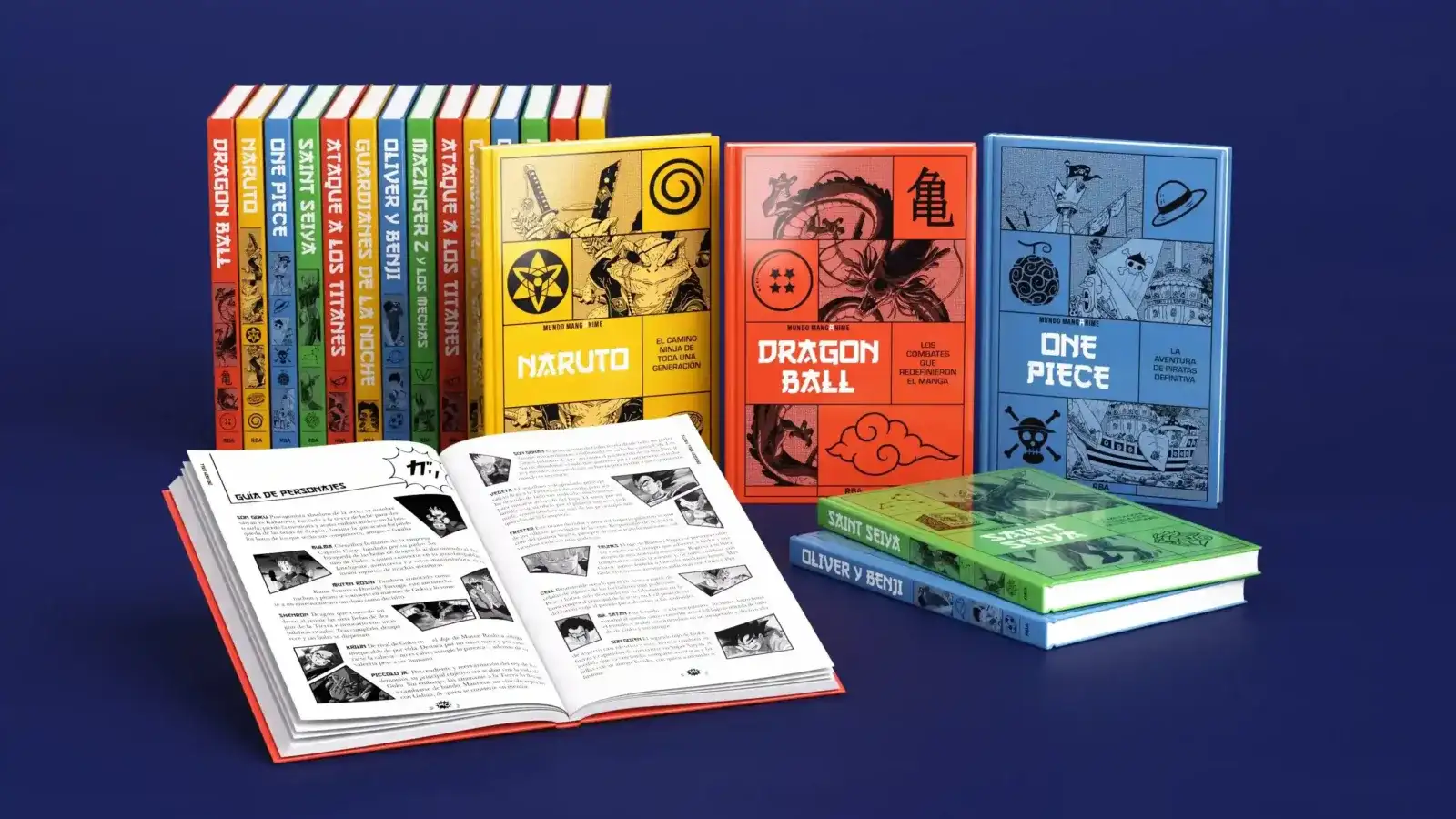Tomos de la colección Mundo Manganime de Dragon Ball, Naruto, One Piece y Ataque a los Titanes