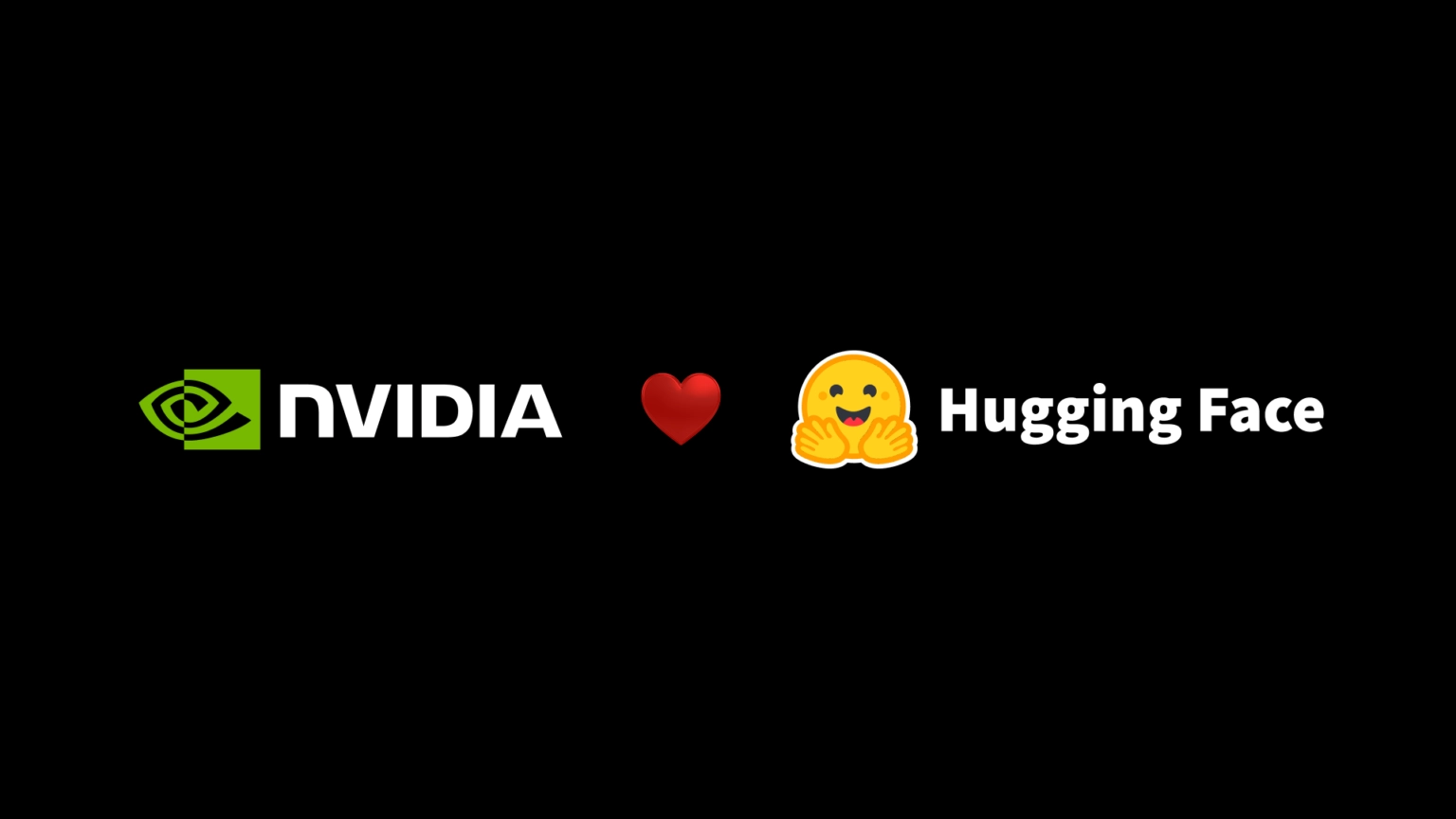 Los logos de NVIDIA y Hugging Face unidos por un corazón, la placa con la que se anunció la adquisición