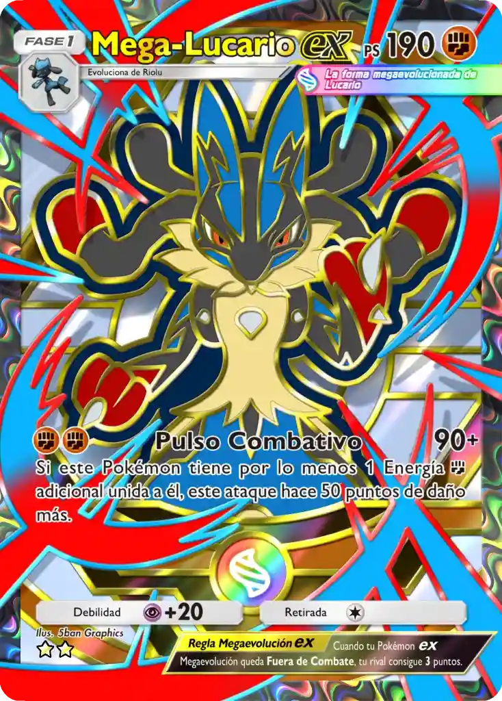 Carta de Mega-Lucario ex del Sobre Deluxe Mega de Pokémon Pocket