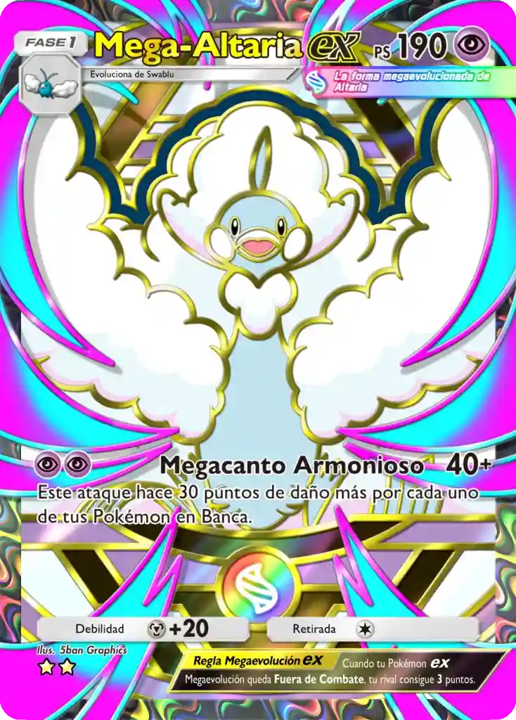 Carta de Mega-Altaria ex del Sobre Deluxe Mega de Pokémon Pocket