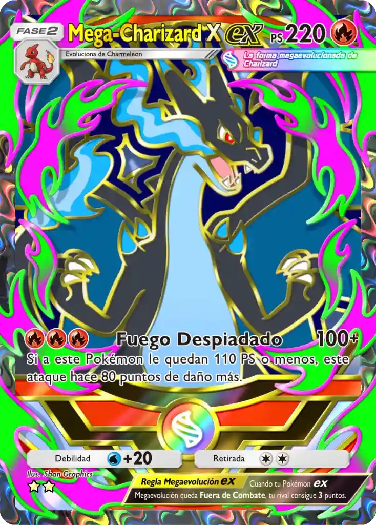 Carta de Mega-Charizard X ex del Sobre Deluxe Mega de Pokémon Pocket