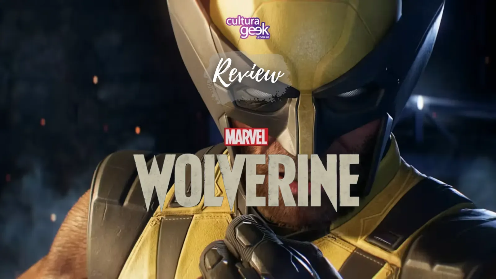 Portada de la review de Marvel’s Wolverine en Cultura Geek, con Wolverine y el logo del juego