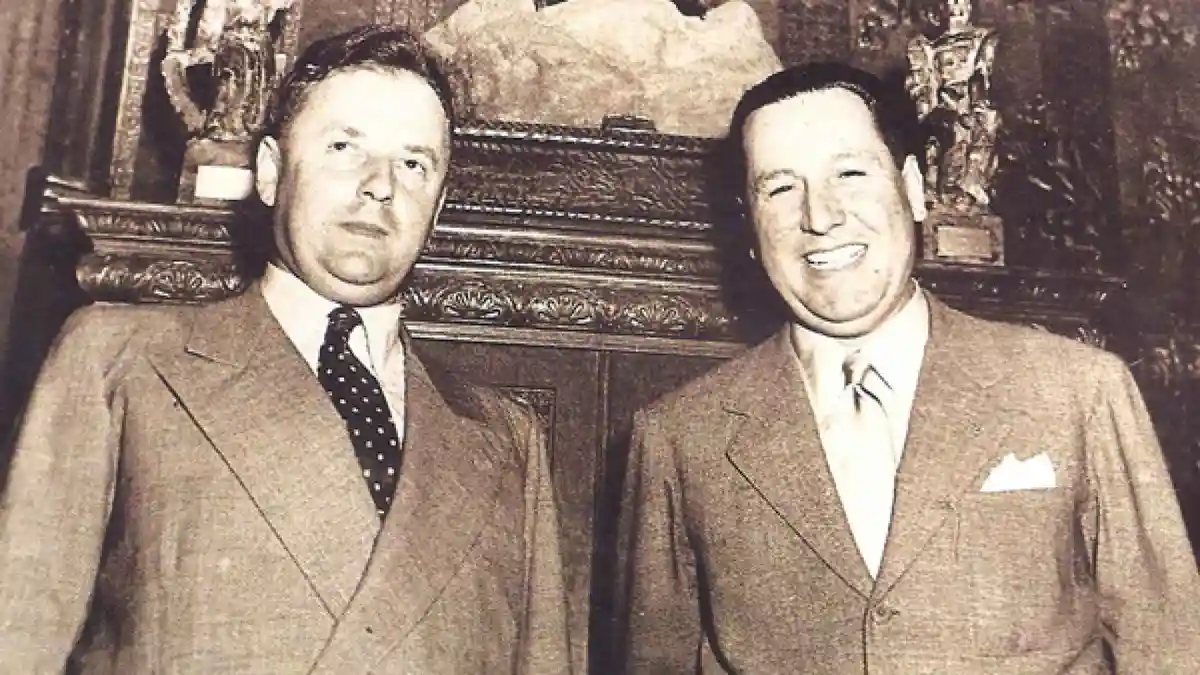 el físico austríaco Ronald Richter y Juan Domingo Perón