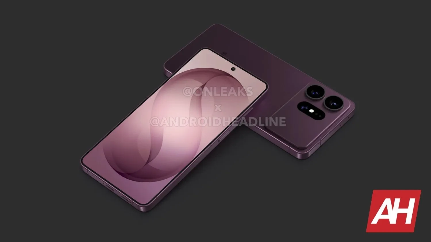 Renders filtrados del Galaxy S27 Pro en ángulo, de frente y de espaldas, con el módulo de cámaras horizontal