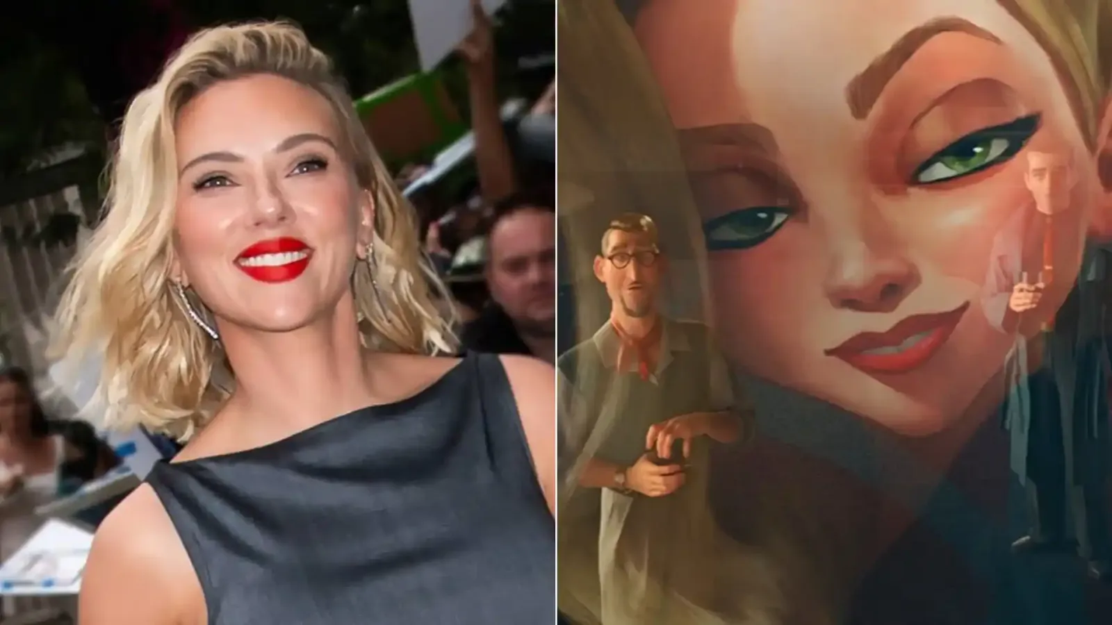 Scarlett Johansson junto a Venus Nova, el personaje al que le pone voz en Ray Gunn