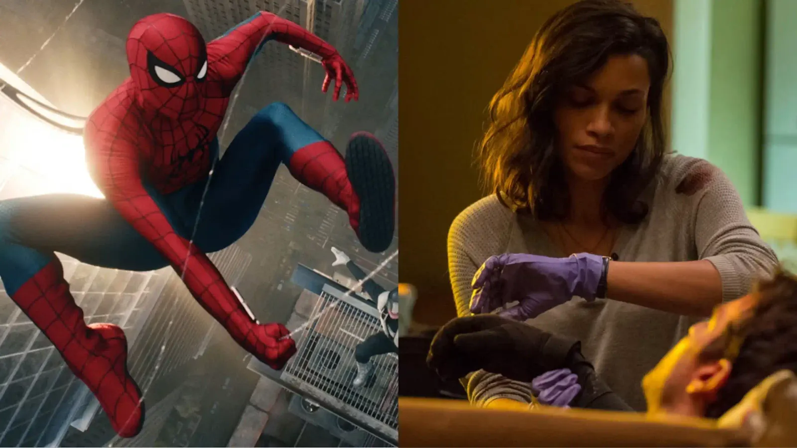 Montaje de Spider-Man y Rosario Dawson como Claire Temple, el personaje que interpretó en las series de Marvel