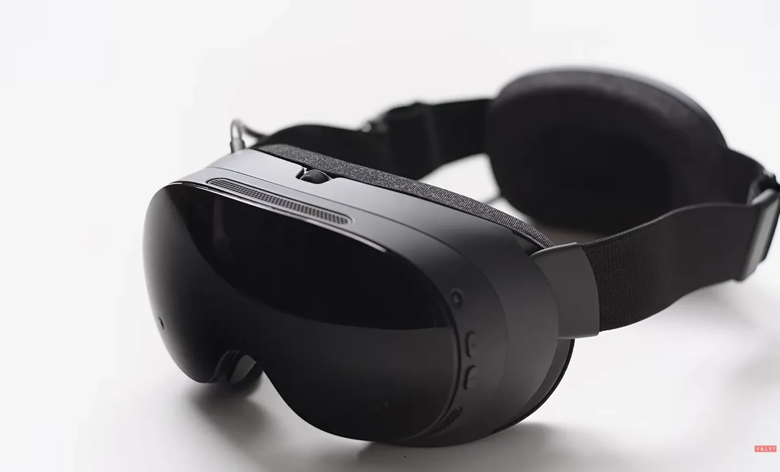 Primer plano del visor de realidad virtual Steam Frame