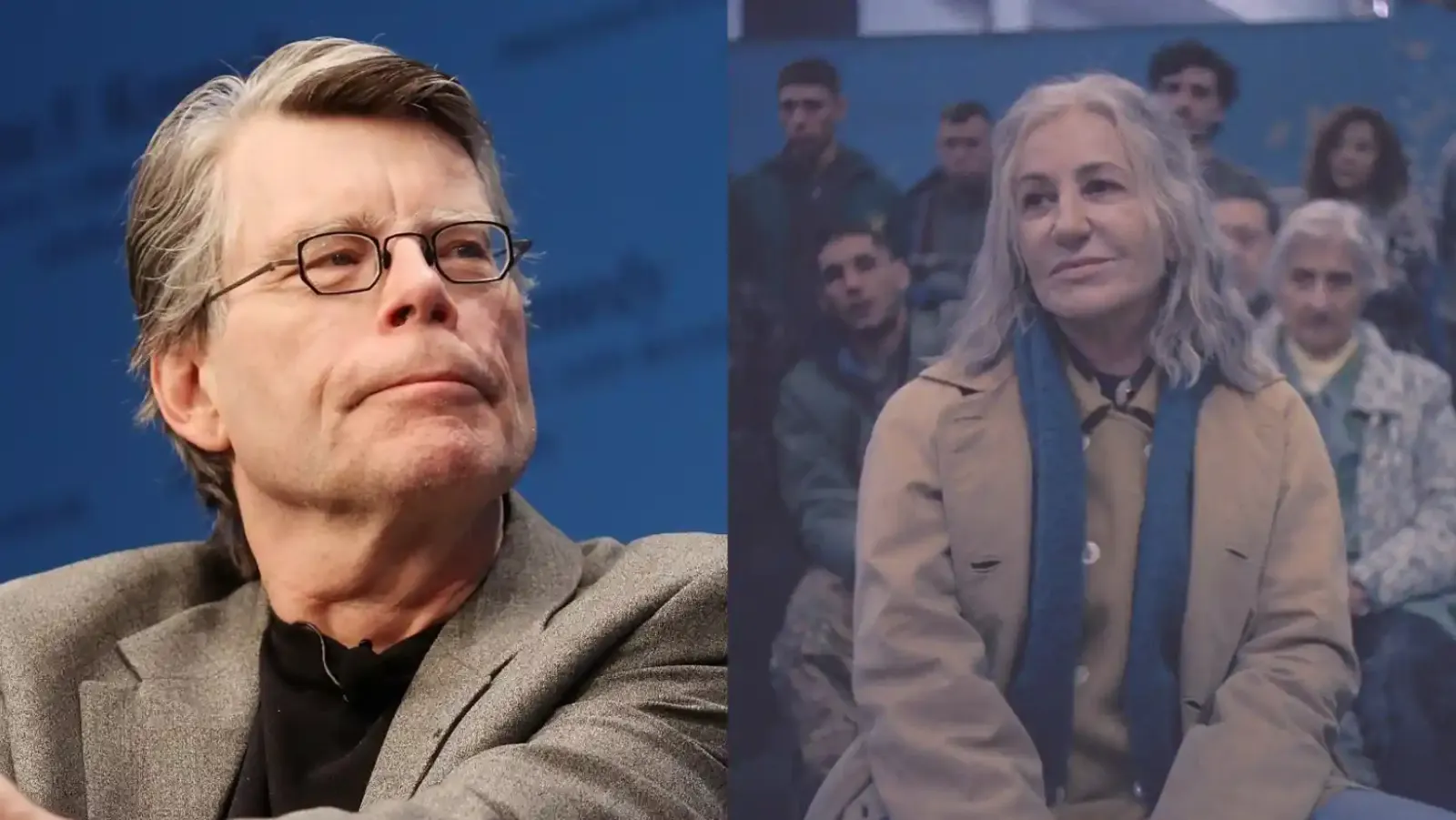 Stephen King y una escena de Mis muertos tristes, la miniserie argentina de Netflix que recomendó el escritor