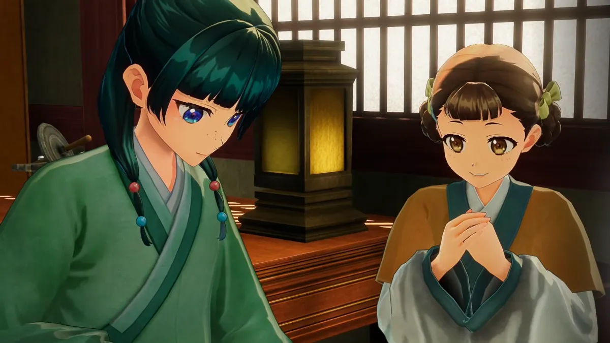 Maomao y Xiaolan en el juego de Los Diarios de la Boticaria