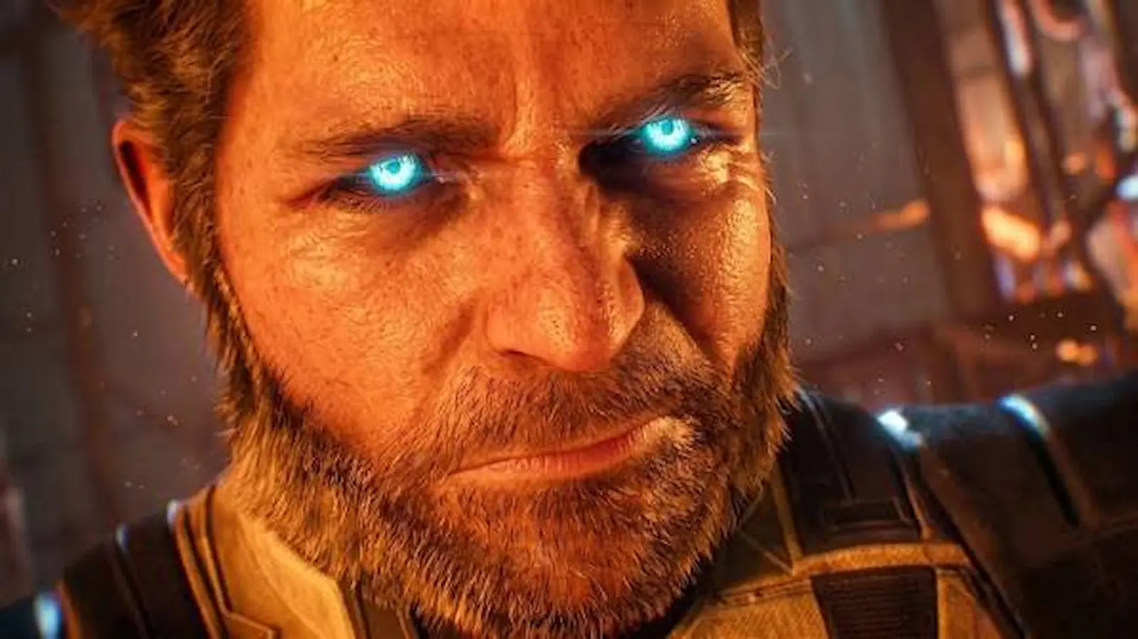 Logan con los ojos azules brillantes, poseído por Apocalipsis en el final de Marvel's Wolverine