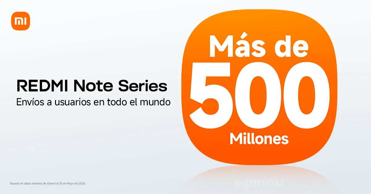 Placa oficial de Xiaomi: la serie REDMI Note superó los 500 millones de equipos enviados a usuarios en todo el mundo