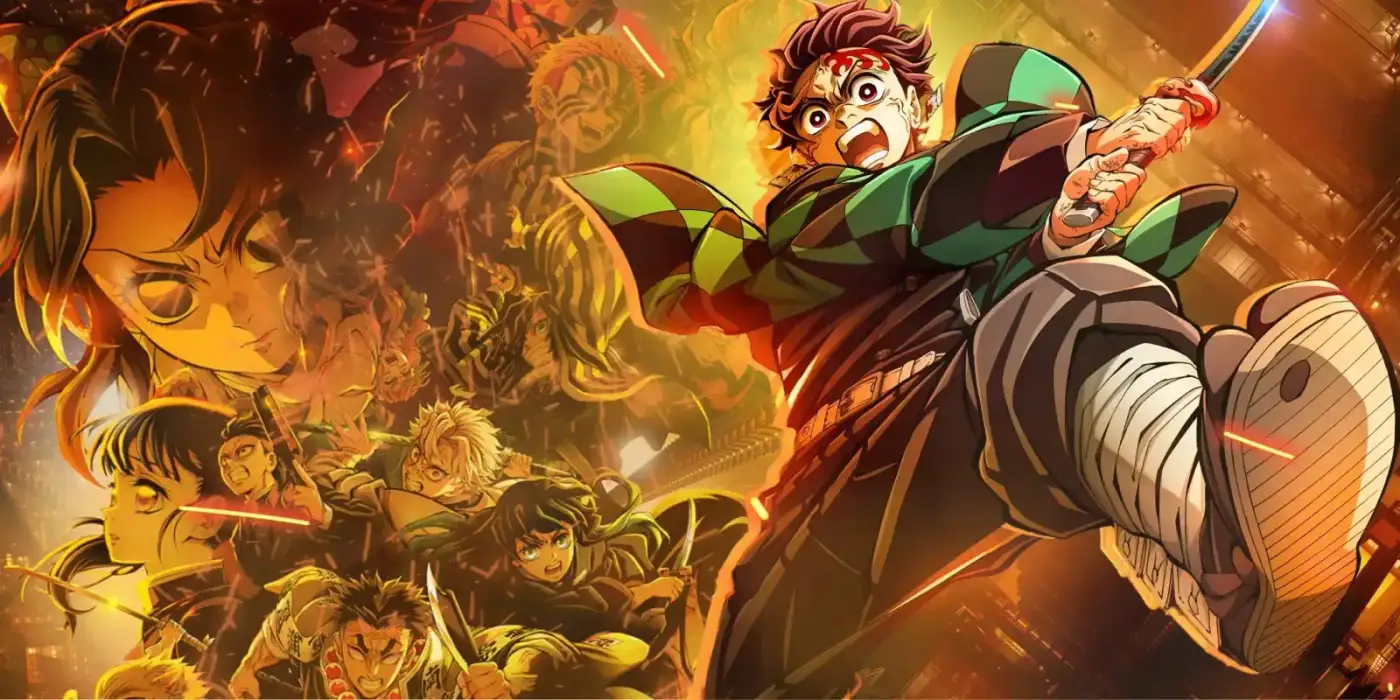 Tanjiro Kamado en el arte promocional de Demon Slayer: Castillo Infinito, la trilogía que cierra el anime