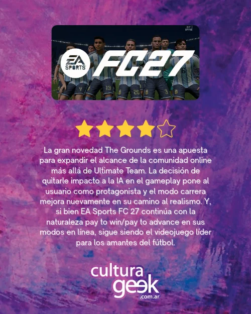 Placa de puntaje de Cultura Geek para EA Sports FC 27: 4 de 5 estrellas