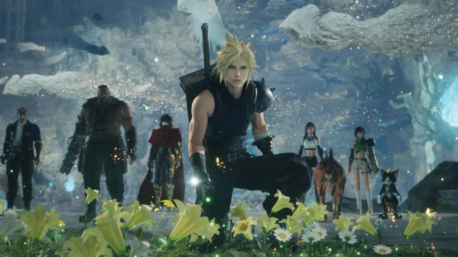 Cloud Strife y su grupo en una captura oficial de Final Fantasy VII Revelation, el juego que pesaría alrededor de 200 GB