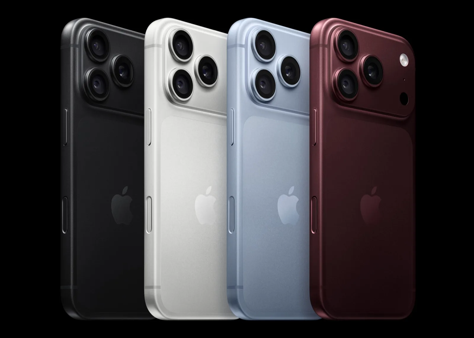 Los cuatro colores del iPhone 18 Pro: negro, plata, glaciar y burgundy