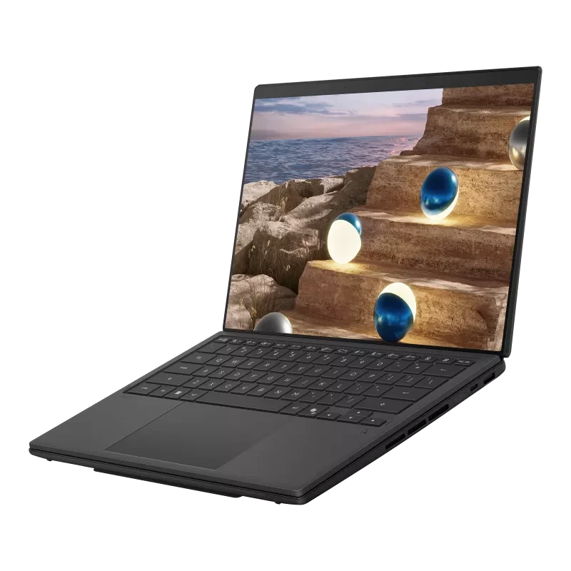 ASUS Zenbook DUO en modo portátil, usada como una notebook tradicional