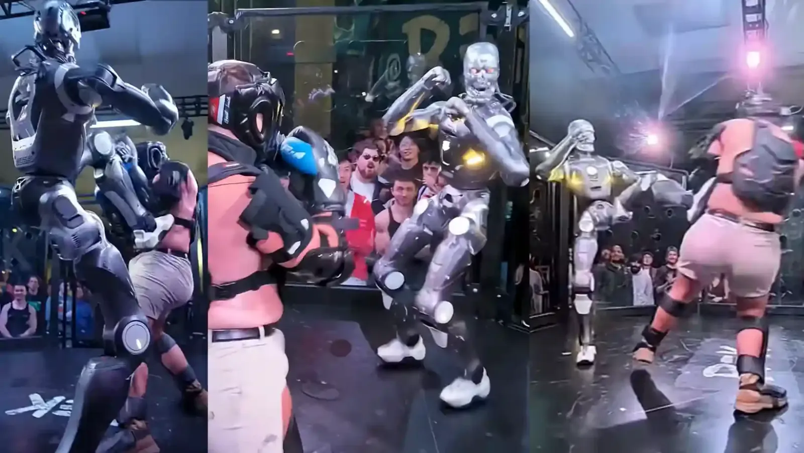 pelea entre un robot humanoide y el influencer Frankkie LaPenna