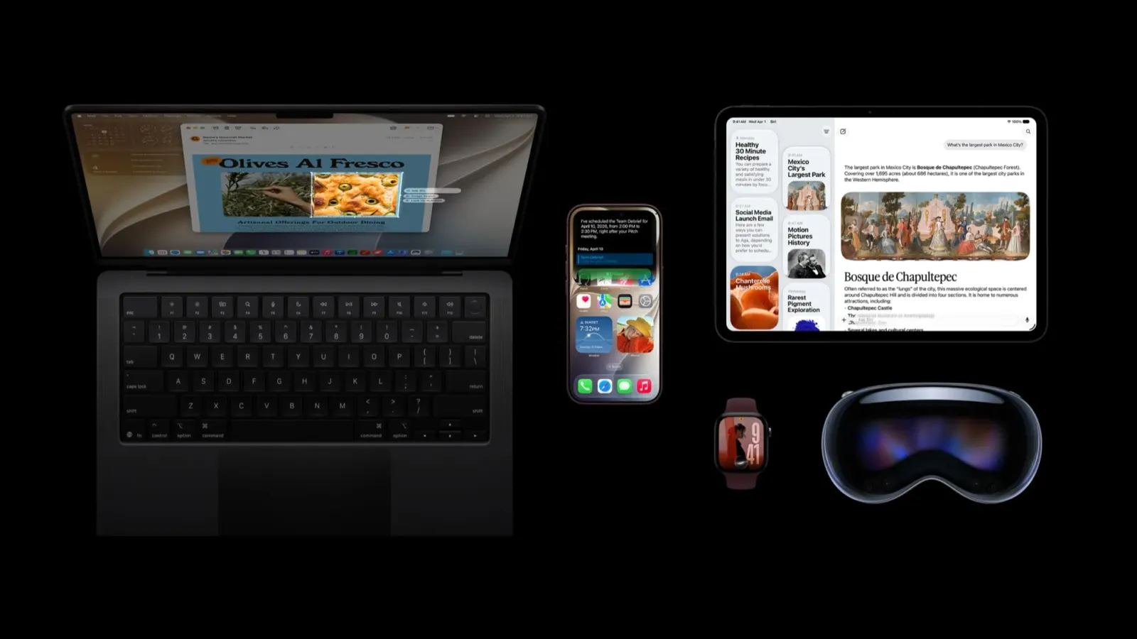 MacBook, iPhone, iPad, Apple Watch y Apple Vision Pro, los dispositivos del ecosistema de Apple al que se sumaría el hogar inteligente con LG