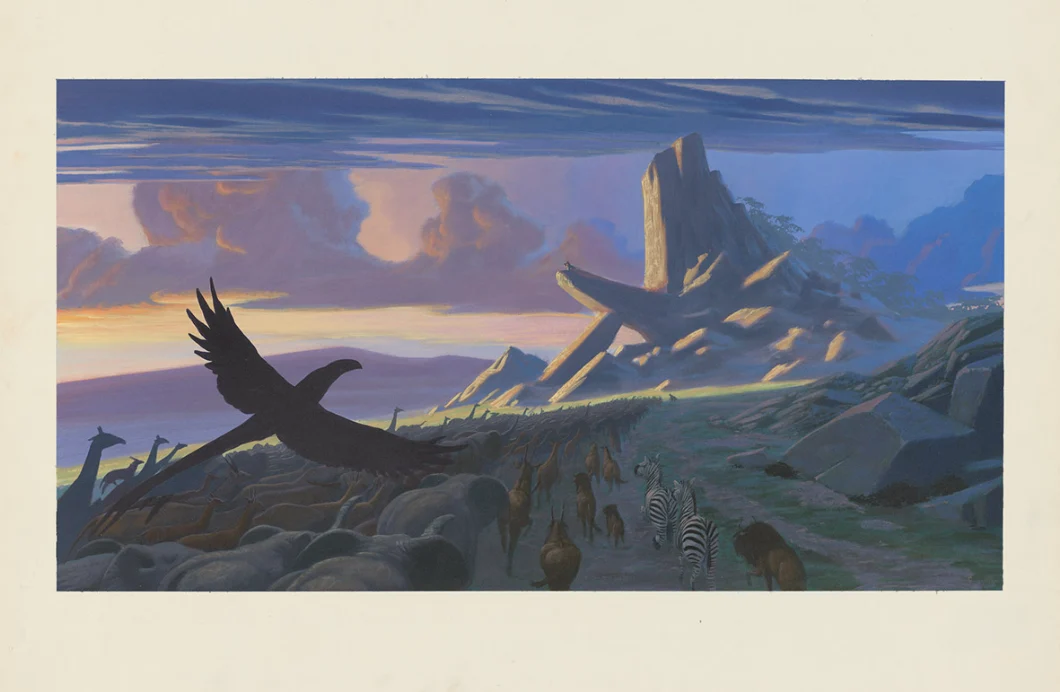 Una obra de El rey león presente en la muestra de Walt Disney Animation Studios: La magia de crear