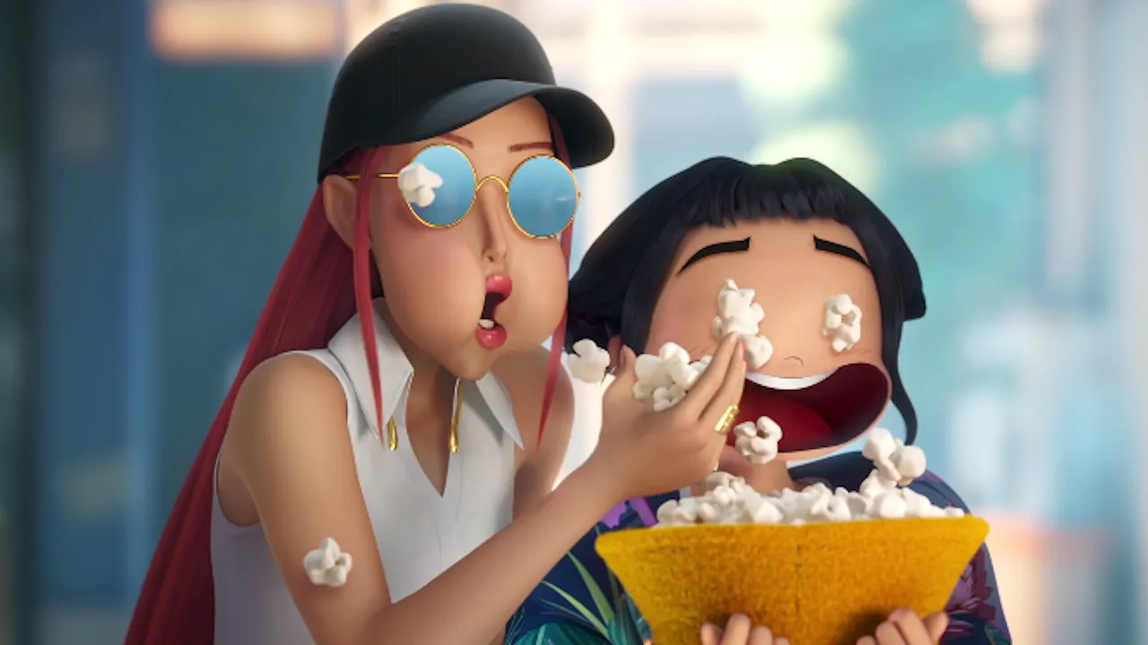 Mira y Zoey comen pochoclos en Las Guerreras K-pop