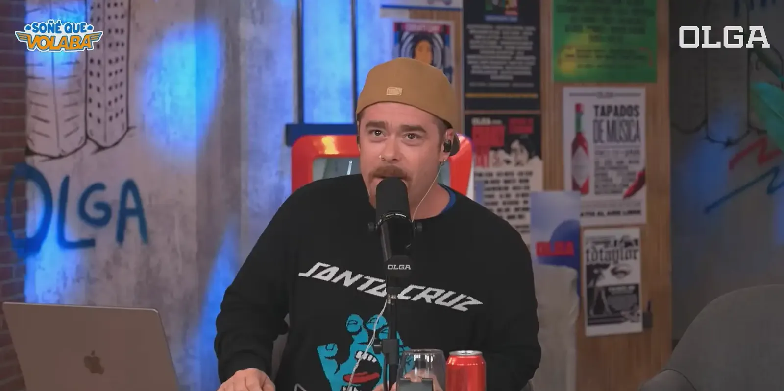 Migue Granados al aire en el estudio de OLGA, el streaming que va a desarrollar Shark Tank Argentina Creators