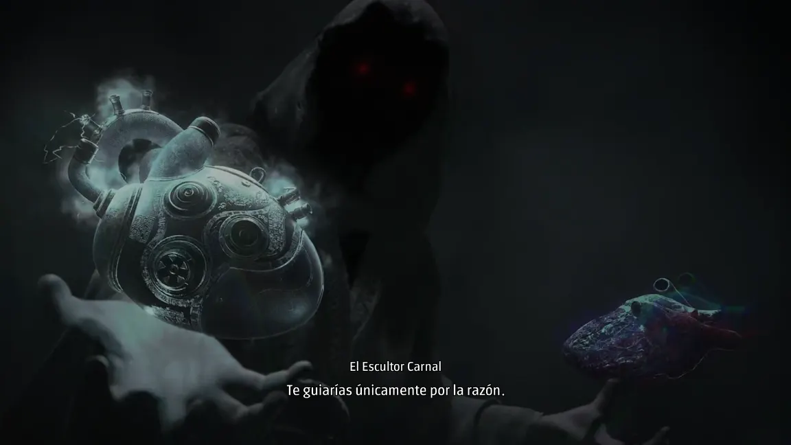 El Escultor Carnal le ofrece a Soul un corazón mecánico en una cinemática de Phantom Blade Zero