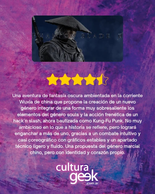 Placa de puntaje de la review de Phantom Blade Zero: 4,5 de 5 estrellas