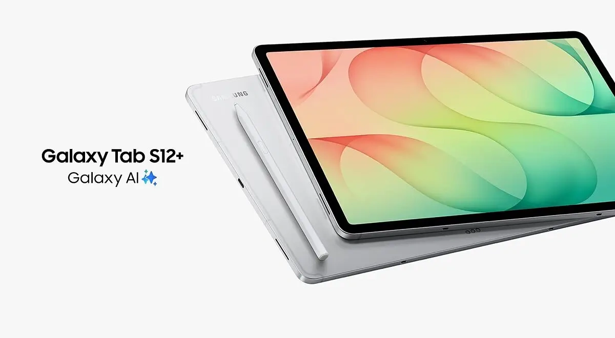 Render oficial global de la Galaxy Tab S12+ de Samsung con el S Pen; en Argentina se vende en color Gray