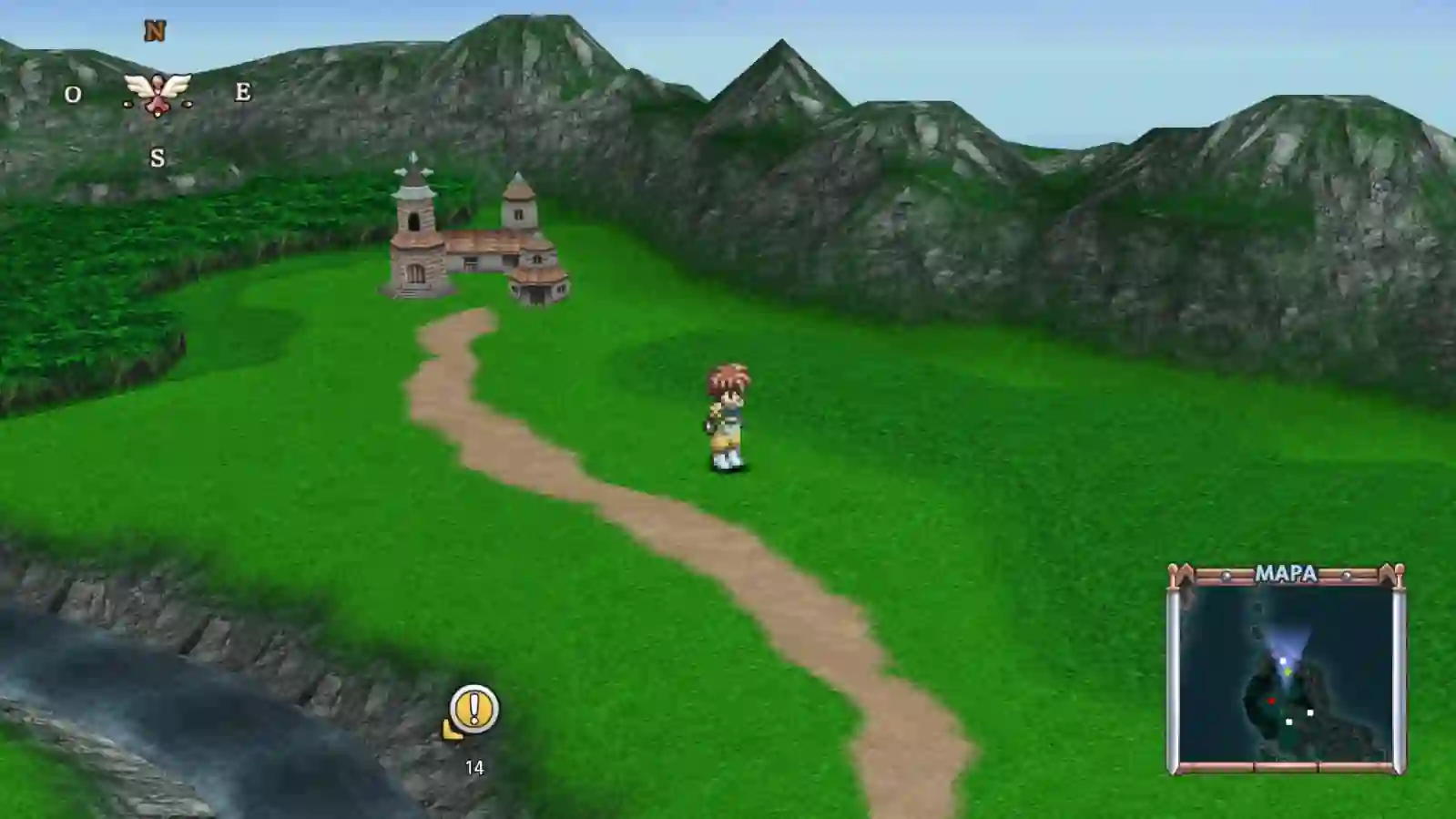 Mapa del mundo con entornos 3D y sprites 2D en Tales of Eternia Remastered