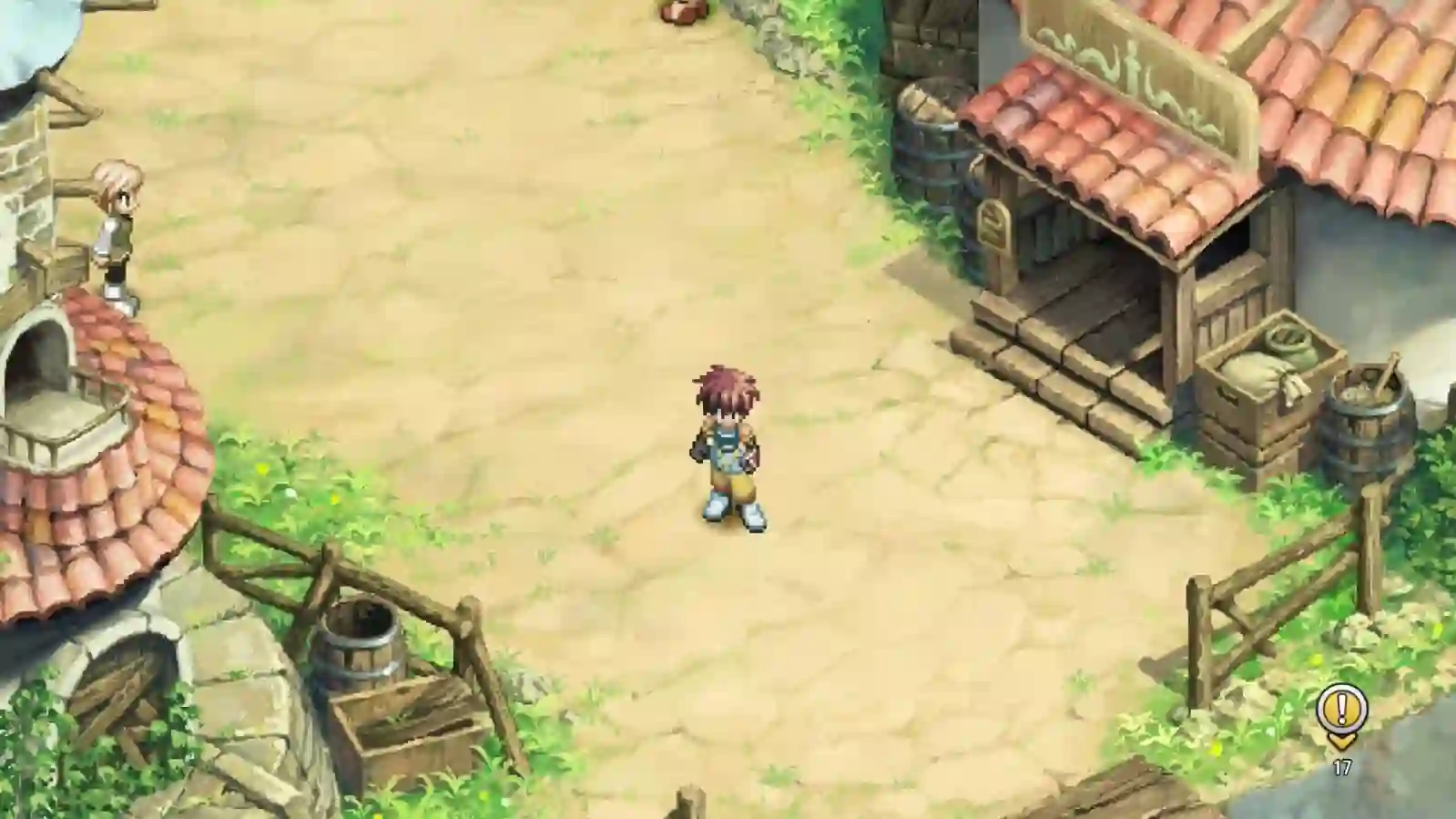 Reid recorre un pueblo en Tales of Eternia Remastered