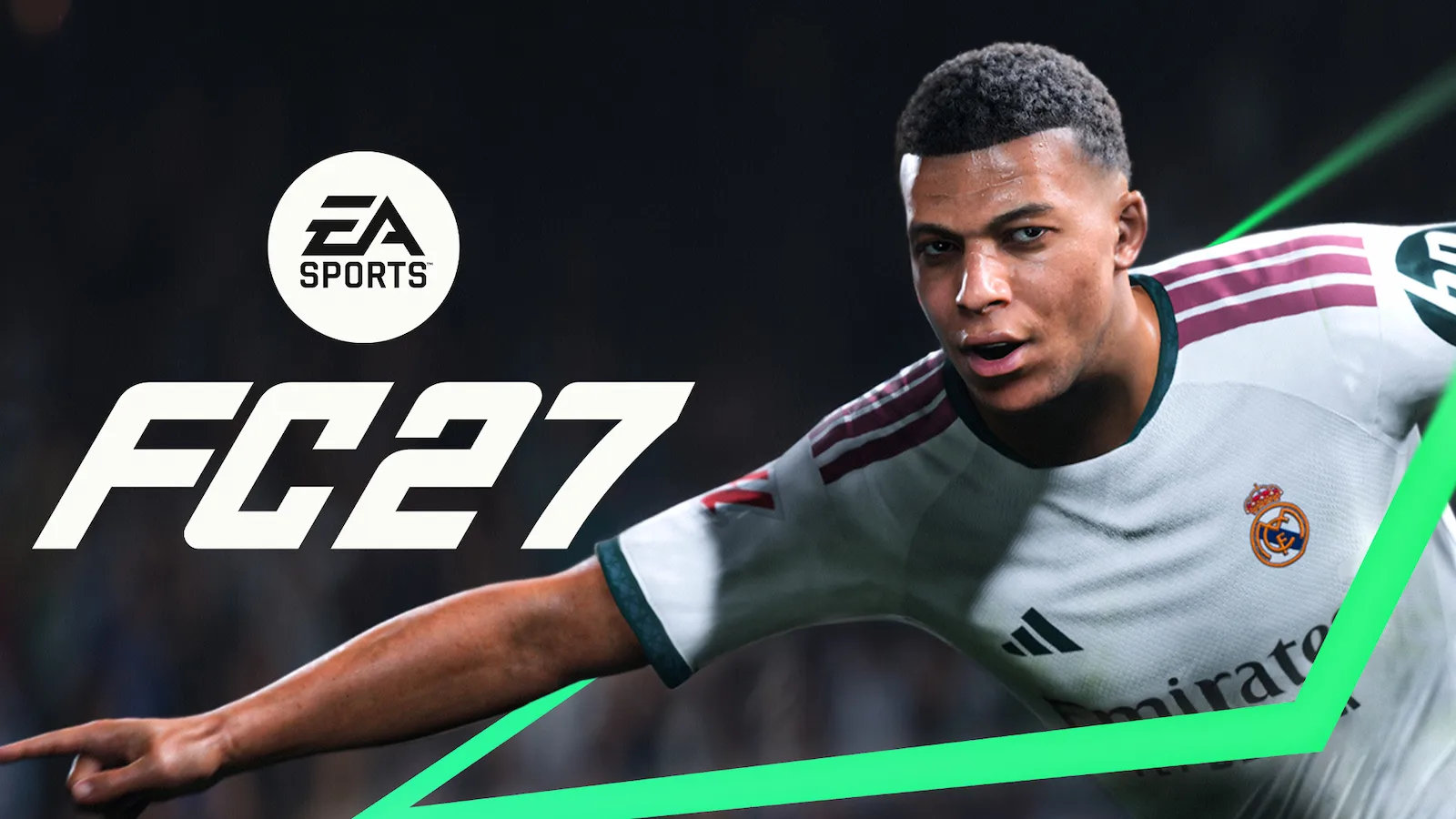 Arte oficial de EA Sports FC 27 con un jugador del Real Madrid