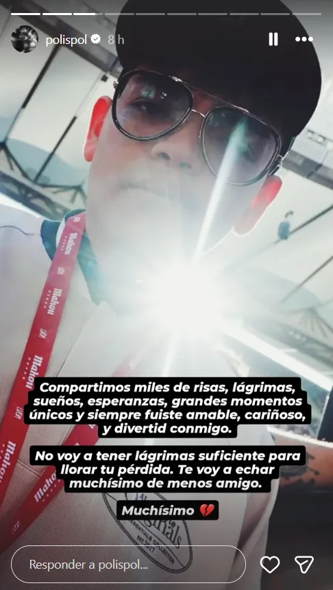 historia de instagram del español polispol sobre la muerte del streamer Komanche