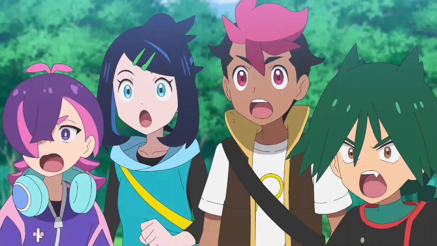 Liko, Rod y sus compañeros de la Tacleada de Voltionautas, sorprendidos en el tráiler de Horizontes Pokémon temporada 4