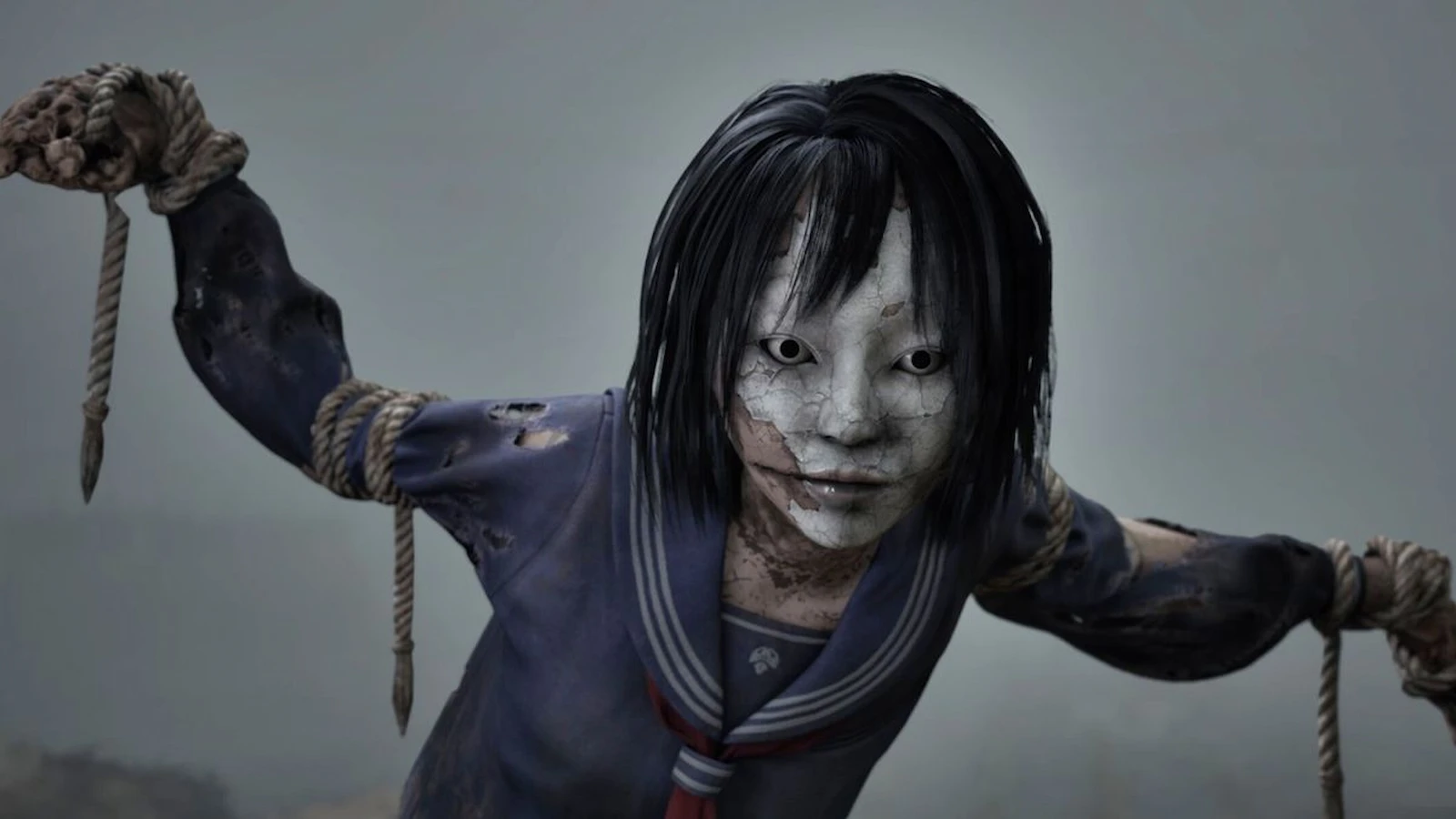 Criatura con uniforme escolar japonés en Silent Hill f, uno de los juegos de la primera ola de Konami