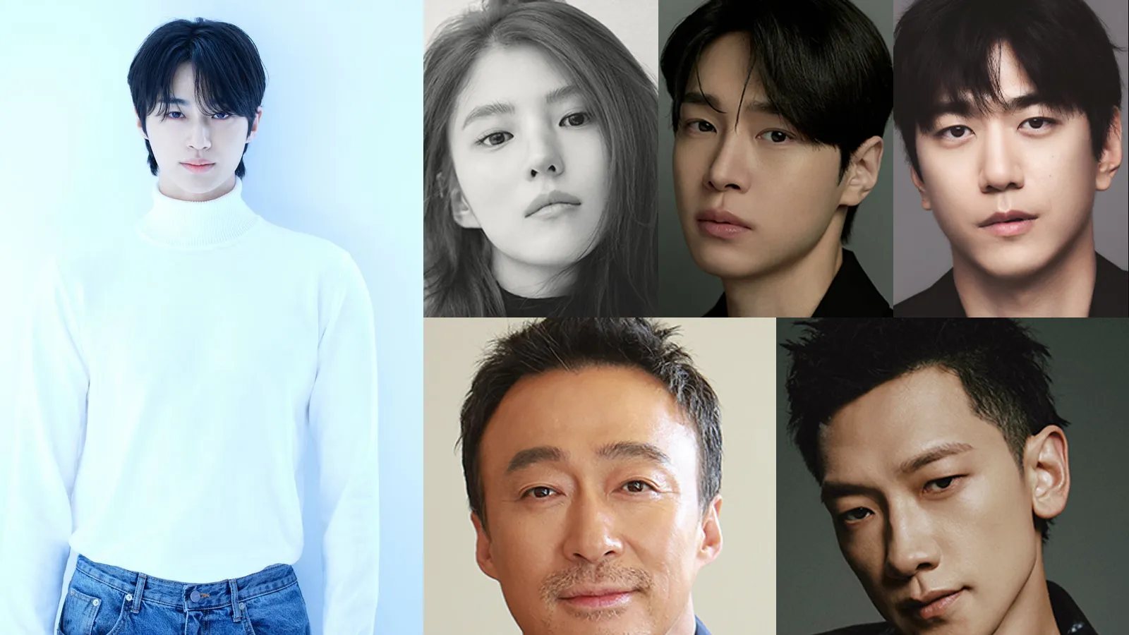 Byeon Woo-seok junto a Han So-hee, Kang You-seok, Sung Joon, Lee Sung-min y Jung Ji-hoon, el elenco del live action de Solo Leveling en Netflix