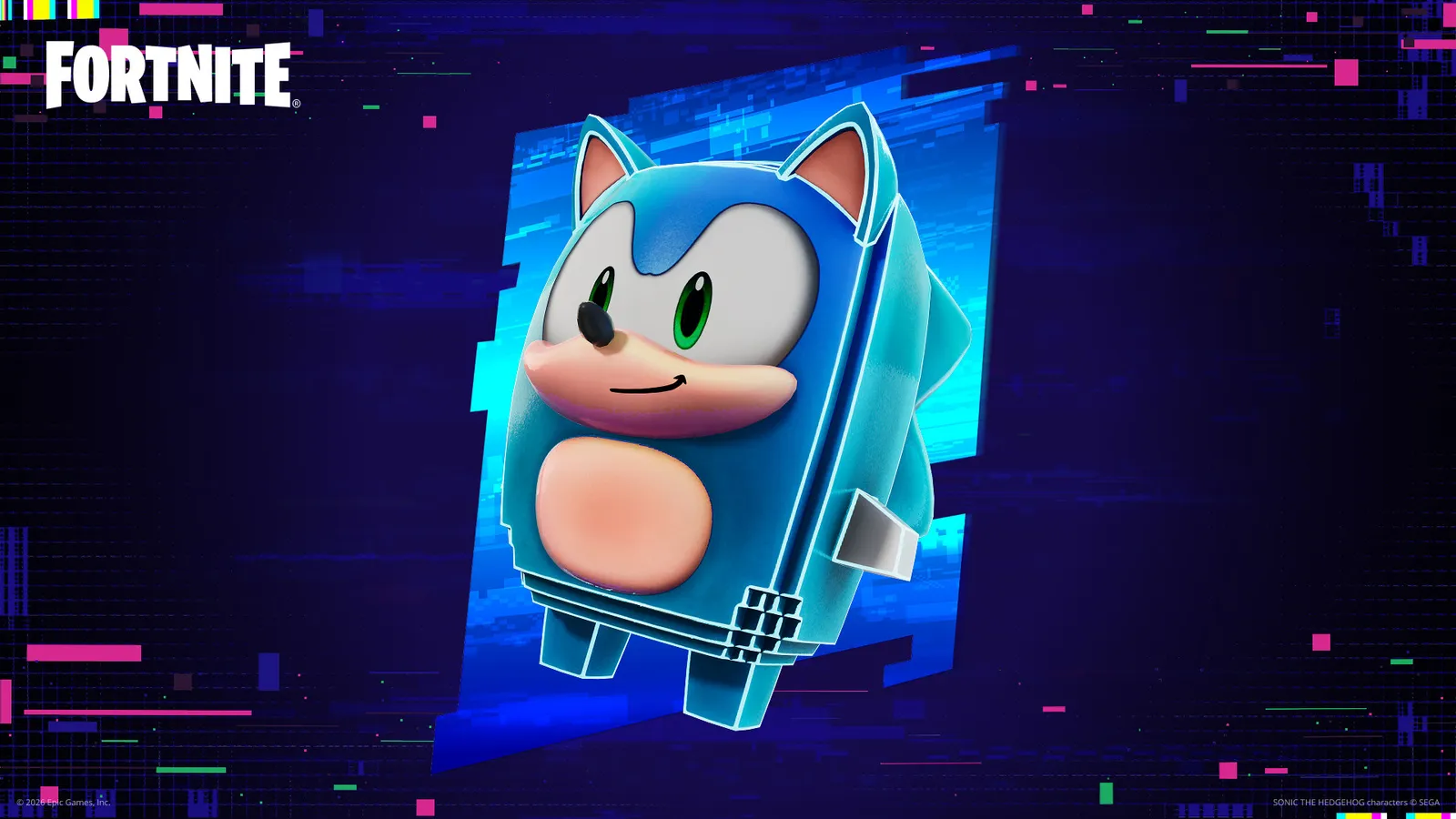 El espíritu de Sonic, uno de los de la temporada Override de Fortnite, en el arte oficial de Epic Games