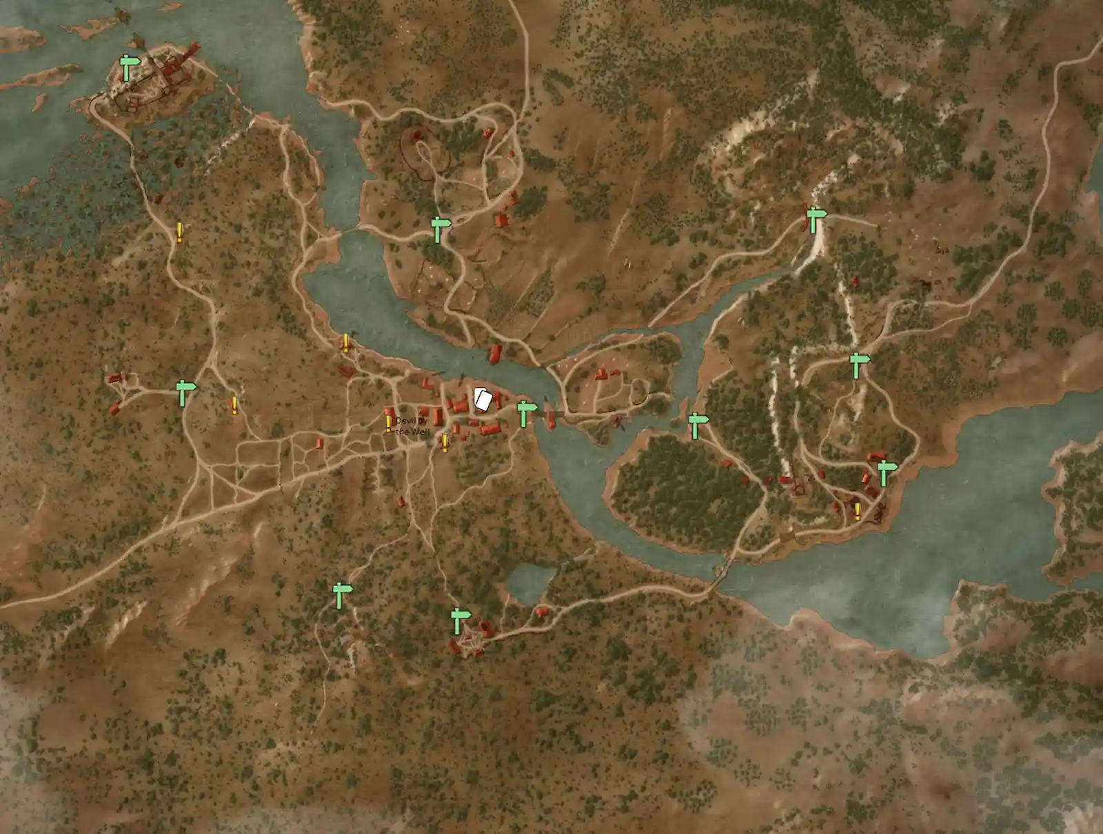 Mapa de Huerto Blanco, la primera zona de The Witcher 3 Remastered